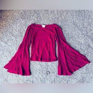 Red tie-sleeve Paris Blues blouse